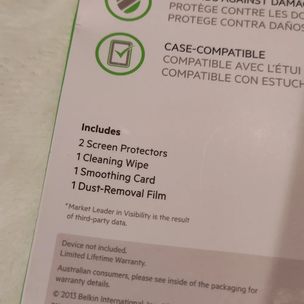 Belkin Screen Guard Transparent for iPad Air 2 - 2 Pack